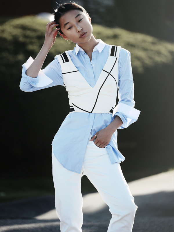 Crop top over a shirt