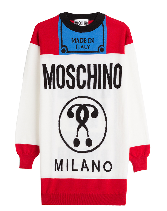Moschino-Cigarette-Pack-Sweater-Dress