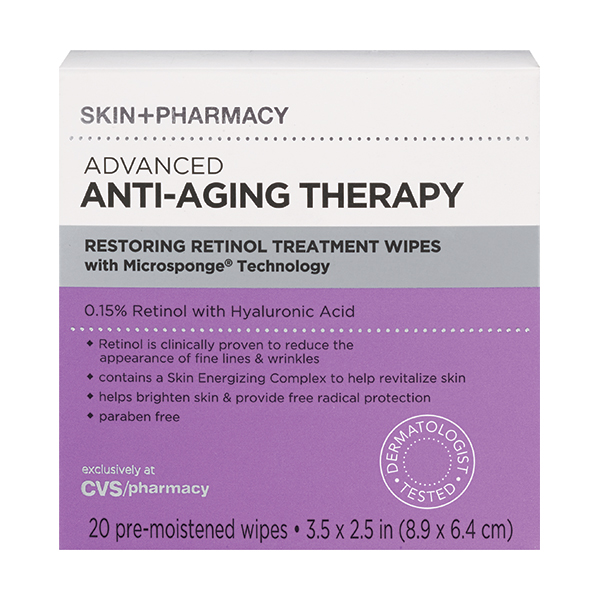 Skin+Pharmacy Advanced Anti-Aging Therapy Restoring Retinol Wipes, $19.99
