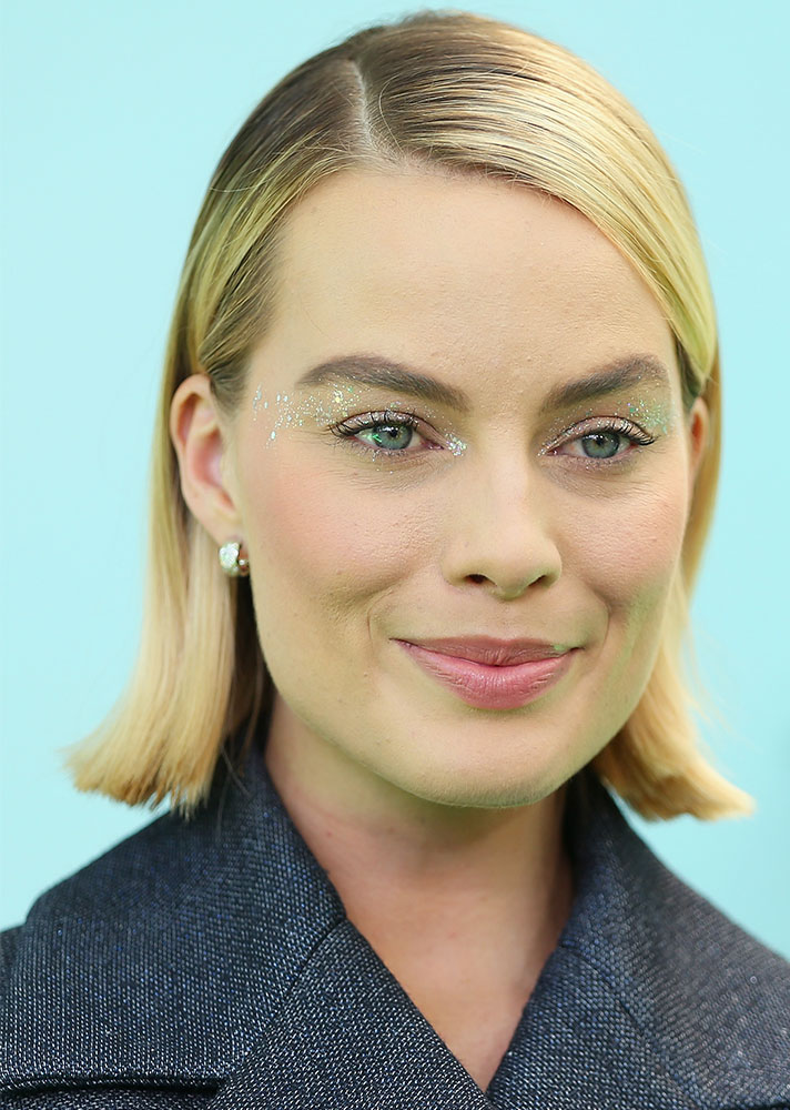 STYLECASTER | Celebs in Shimmer or Glitter Makeup | Margot Robbie