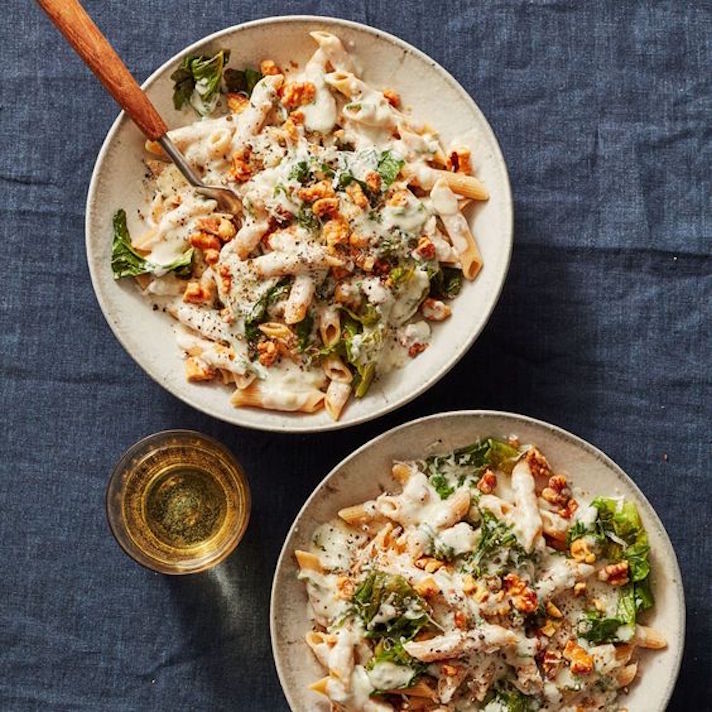 STYLECASTER | 17 Easy Whole Grain Pasta Recipes That Don't Suck | Rachael Ray's Whole-Wheat Pasta with Escarole, Gorgonzola, and Walnuts