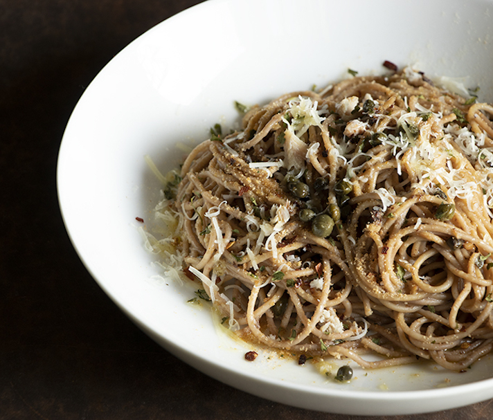 STYLECASTER | 17 Easy Whole Grain Pasta Recipes That Don't Suck | Whole Grain Pasta with Sardines, Garlic, and Capers