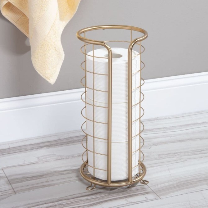 mDesign Metal Toilet Paper Holder Stand Amazon