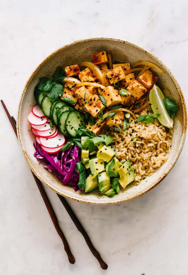 STYLECASTER | Easy Grain Bowls That Are Great for Meal Prep | Tofu Poke Bowls