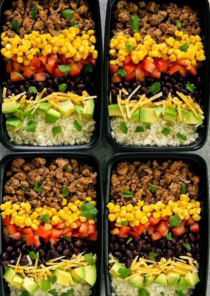 STYLECASTER | Easy Grain Bowls That Are Great for Meal Prep | Turkey Taco Bowl