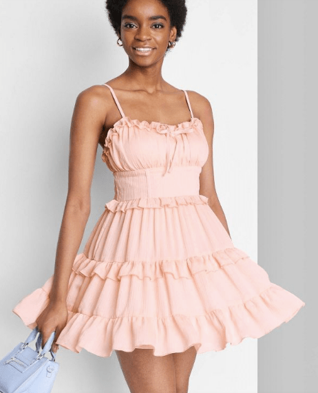 Tiered Chiffon Fit & Flare Skater Dress