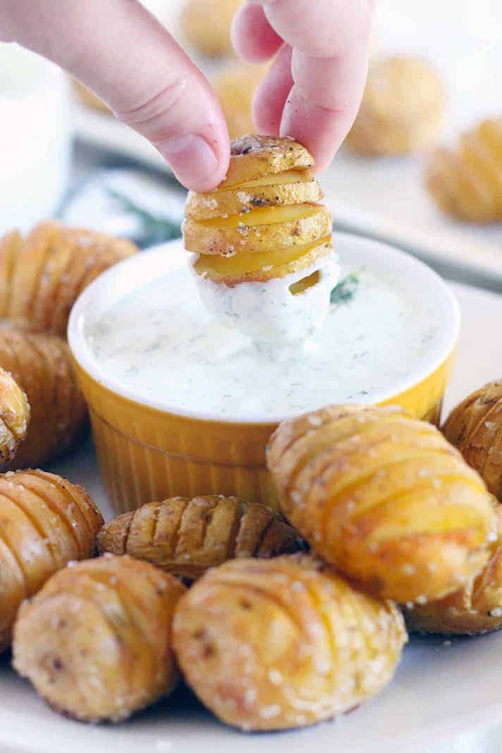STYLECASTER | 17 Fourth of July Appetizers That Every Barbecue Needs | Mini Hasselback Potatoes