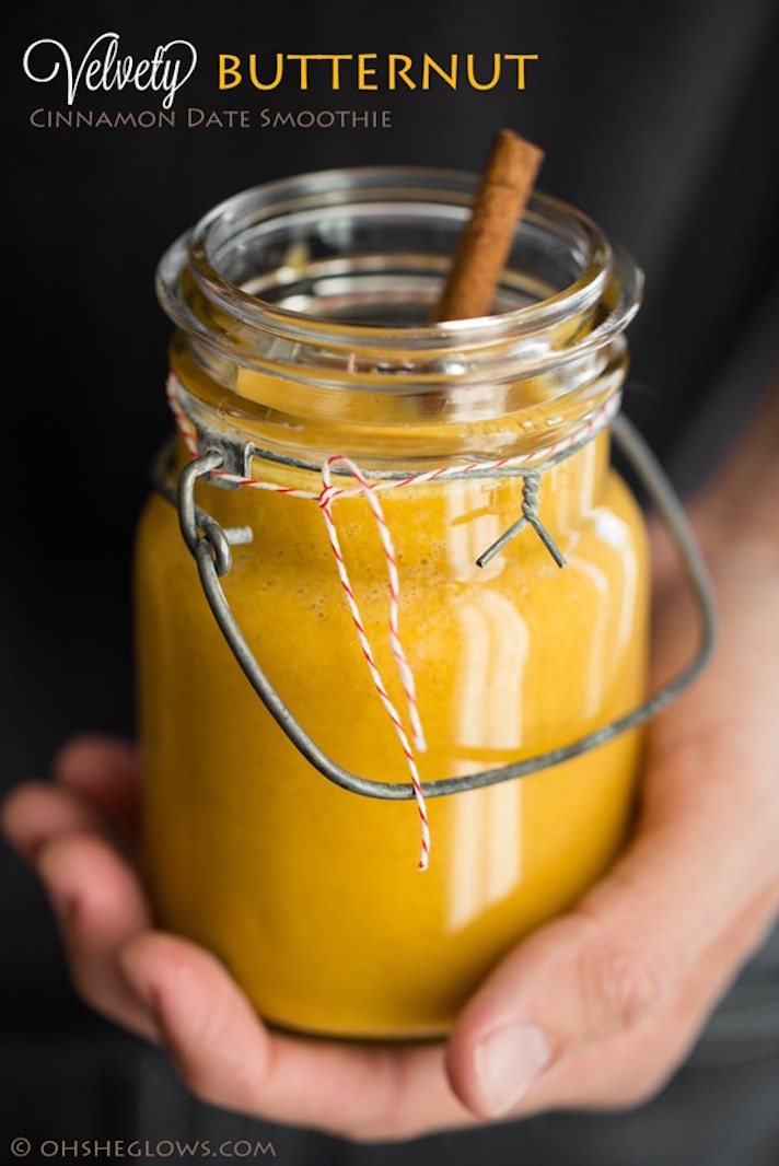 STYLECASTER | 17 Veggie-Packed Smoothie Recipes That Don't Taste Like Grass | Butternut, Cinnamon, and Date Smoothie