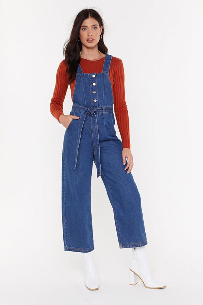 STYLECASTER | Long Denim Overalls Are a Romantic Addition to Any Fall Wardrobe