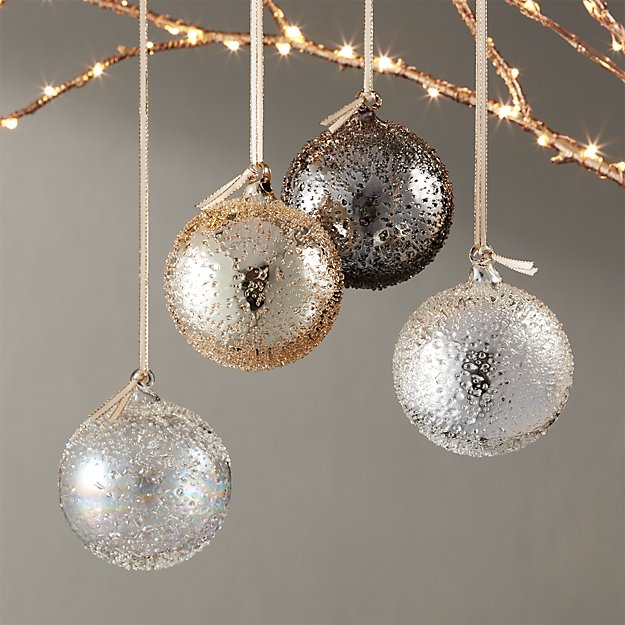 STYLECASTER | Christmas tree decorations | textured glass ornaments