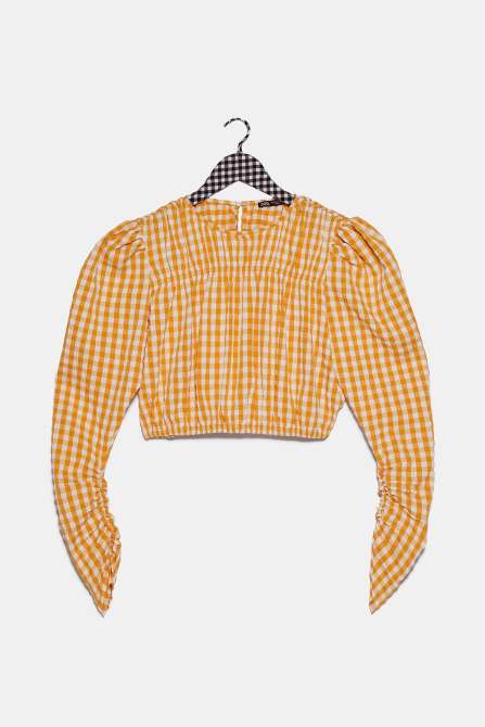 zara spring top yellow