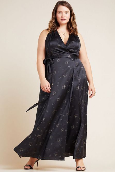 STYLECASTER | Anthropologie Sale April 2020 | black wrap dress