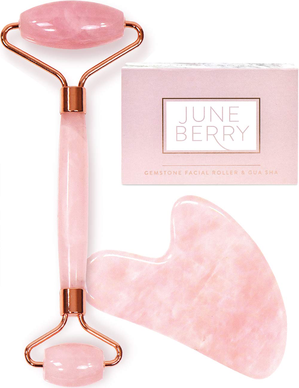 Rose Quartz Face Roller and Gua Sha Set