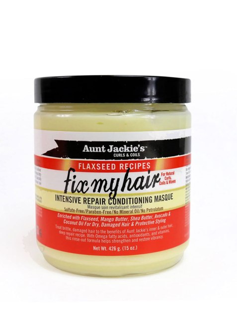 Aunt Jackie's Curls & Coils Flaxseed Recipes Fix My Hair Intensive Repair Conditioning Masque