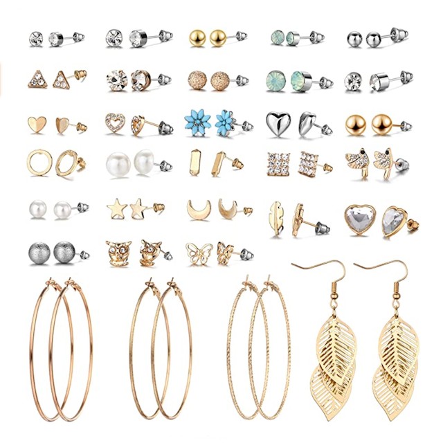 29 Pairs Assorted Multiple Stud Earrings