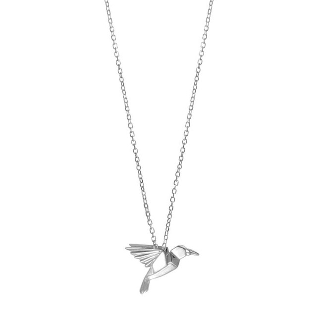 Boma Jewelry Sterling Silver Origami Bird Necklace