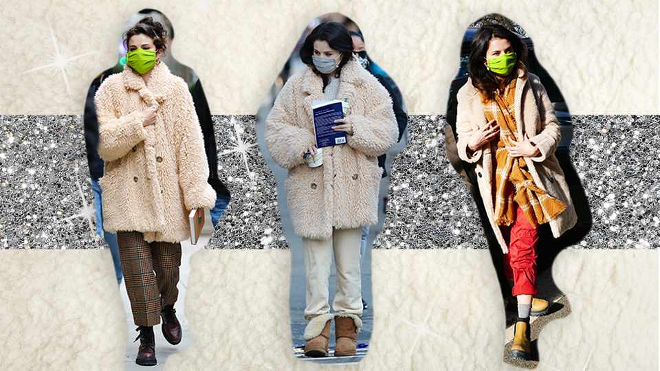 STYLECASTER | Selena Gomez Teddy Coat