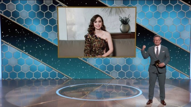 STYLECASTER | Lily Collins Golden Globes