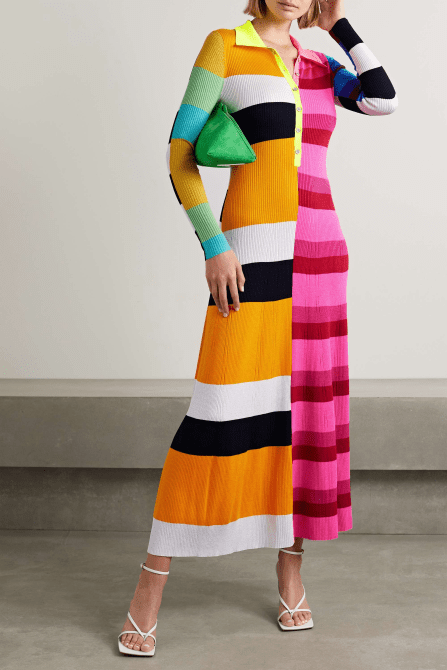 Christopher John Rogers Colorblock Maxi Dress