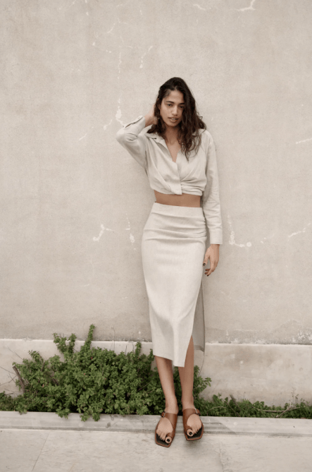 STYLECASTER | Emily Ratajkowski Zara Skirt