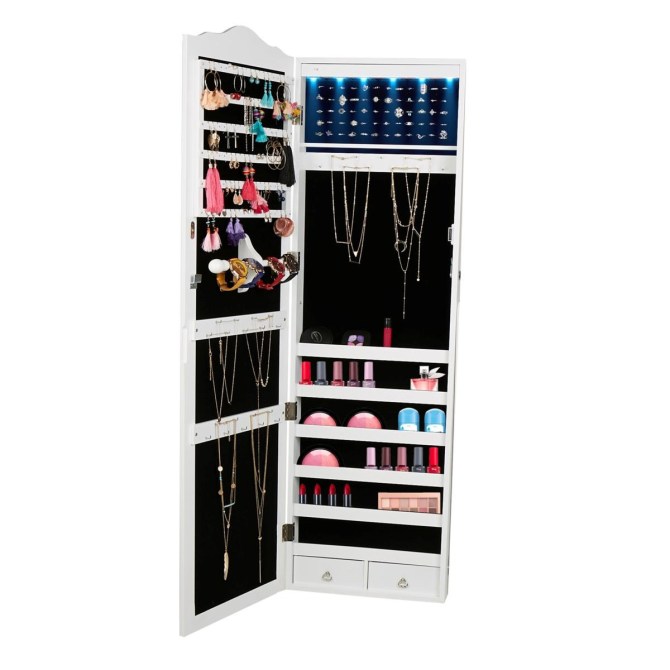 Mind Reader Hanging Jewelry Organizing Cabinet Mirror HSN