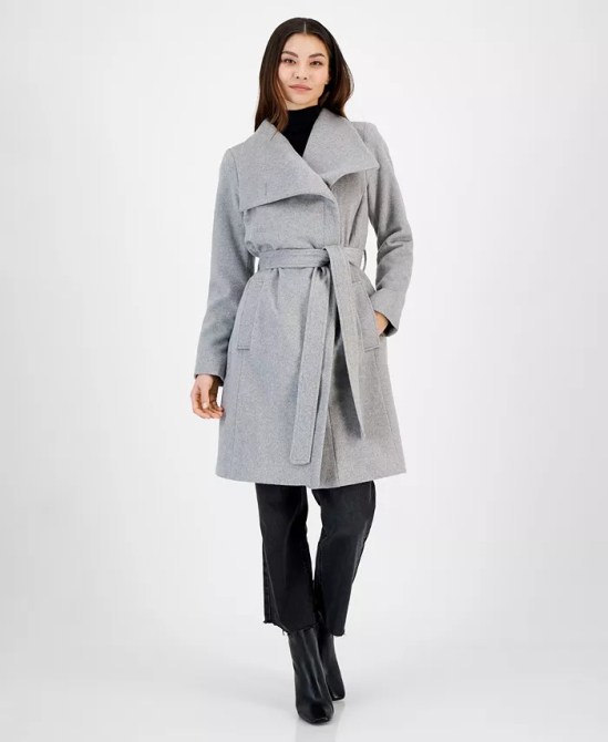 Michael Kors Asymmetric Belted Wrap Coat Macy's