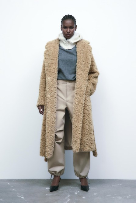 Zara Long Fleece Coat