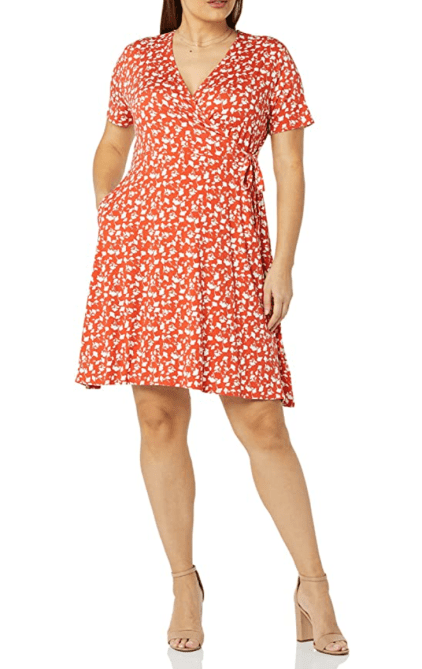 Cap-Sleeve Wrap Dress