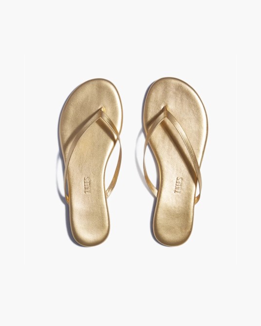 TKEES flip-flops metallic gold