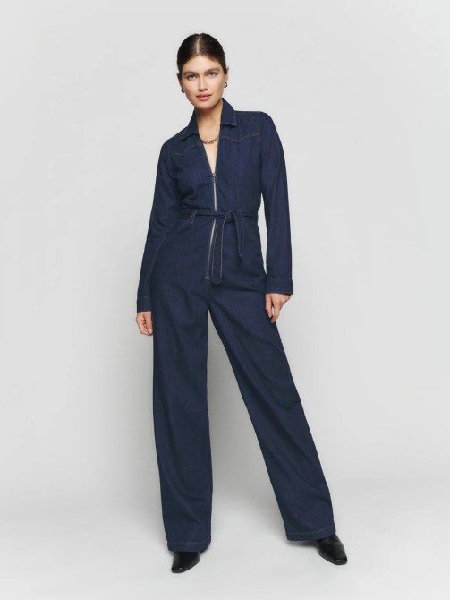 Reformation Olivia Denim Jumpsuit