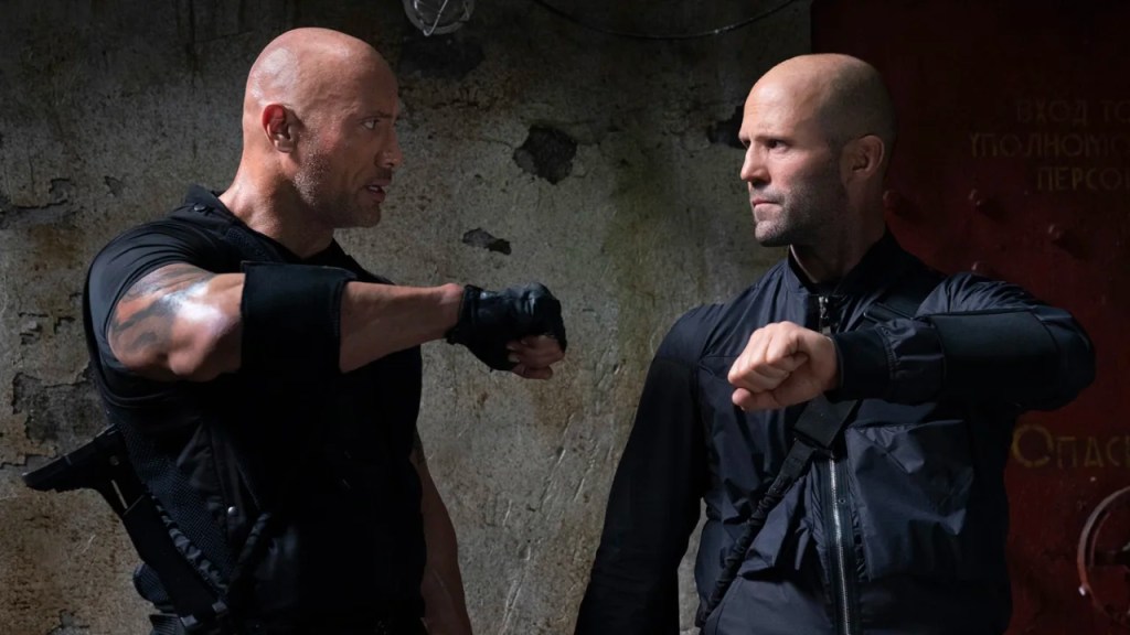 Vin Diesel, Jason Statham in Fast & Furious Presents: Hobbs & Shaw, 2019.