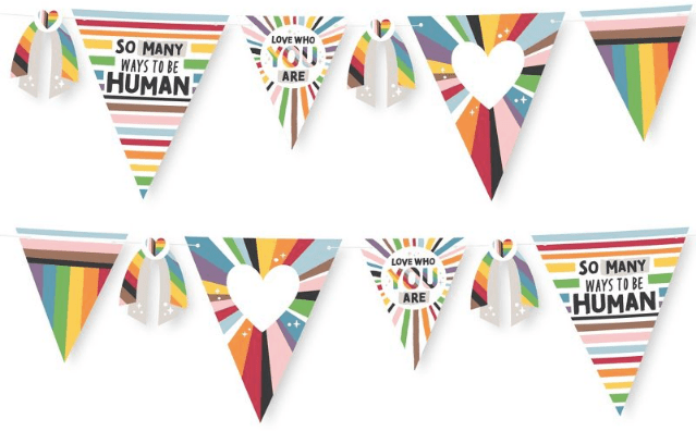 DIY Pride Party Pennant Garland Decoration