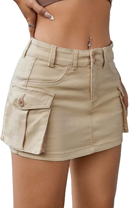 cargo mini skirt