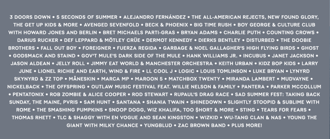 Live Nation Concert Week 2023 Lineup