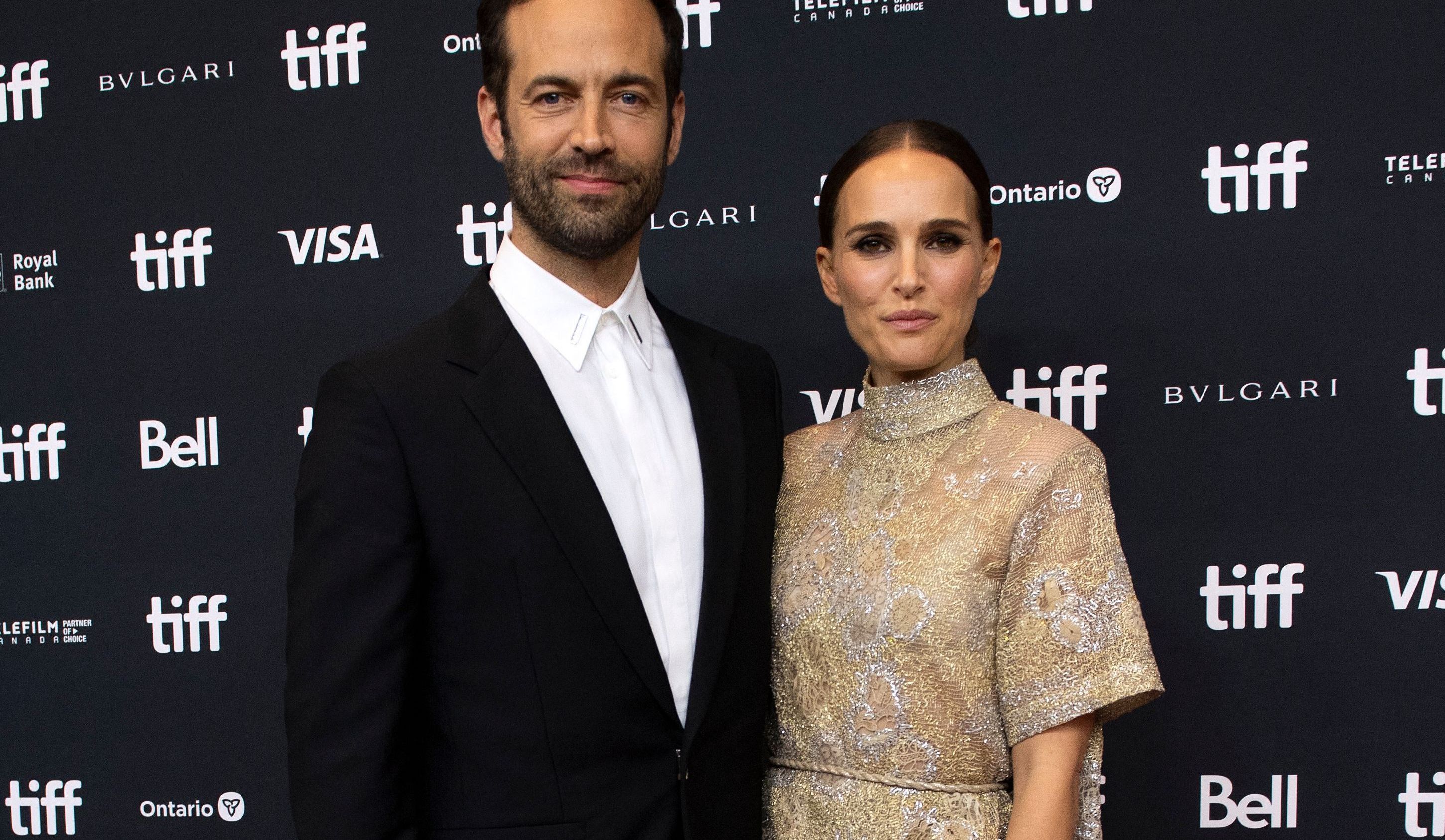 Director Benjamin Millepied(L) and actress Natalie Portman