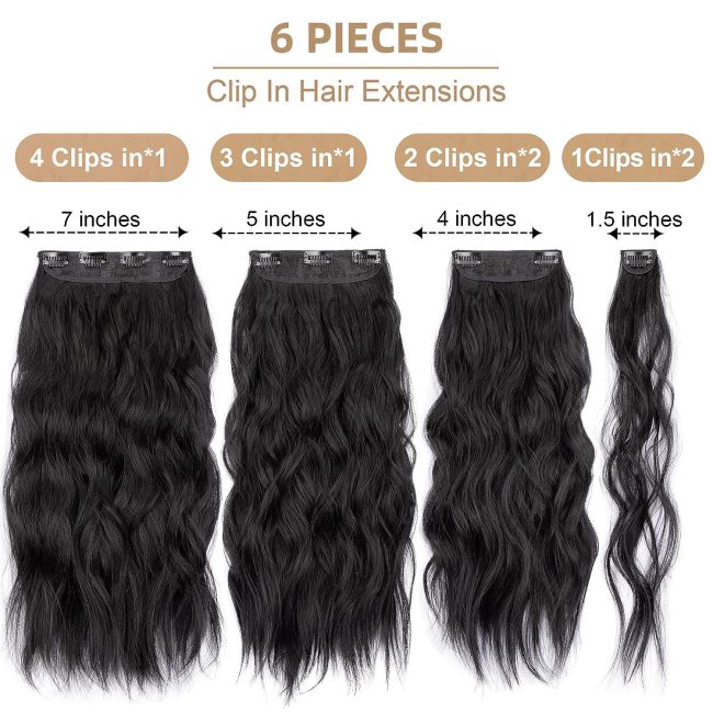Flvaco Clip in Synthetic Hair Extensions