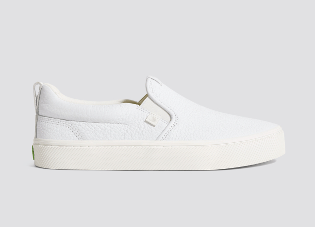 Cariuma Premium Leather Slip-On Sneaker in White