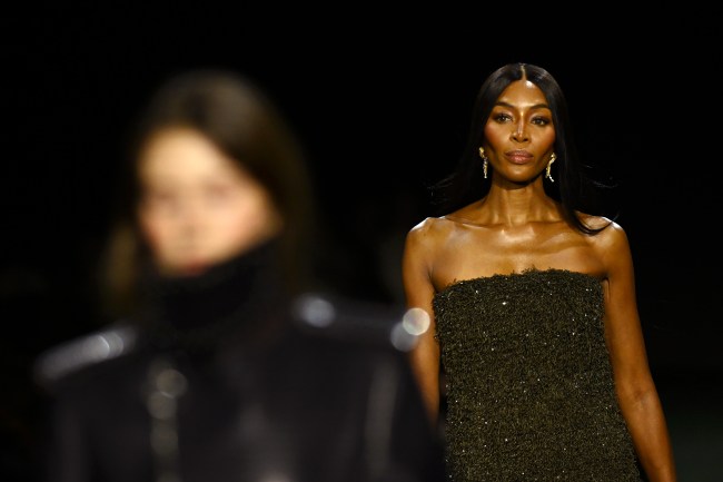 Naomi Campbell walks the runway at the Burberry show during London Fashion Week.