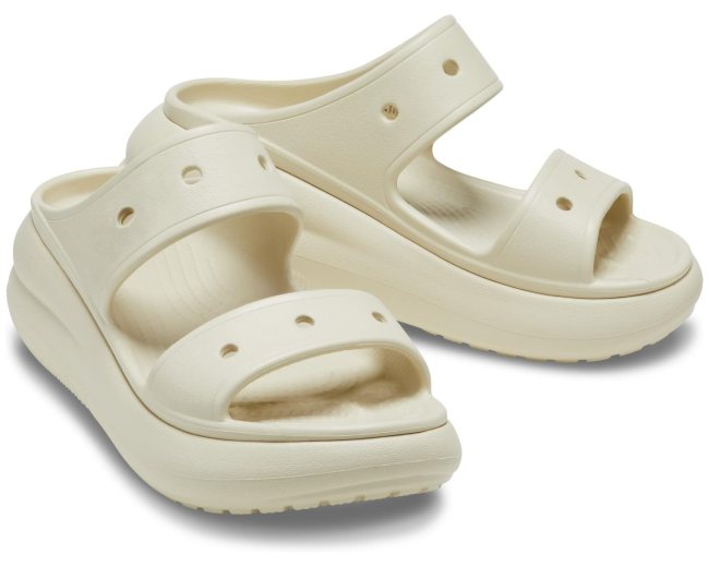 These creamy white croc sandals are for meant for ultimate confort