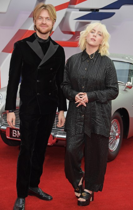 Finneas O'Connell and Billie Eilish at the "No Time To Die" Premiere in London, England.