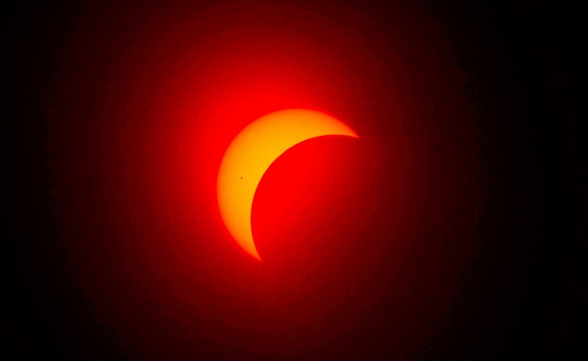 Partial eclipse in Fort Worth, Texas.