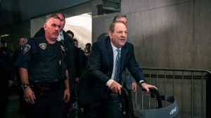NEW YORK, NY - FEBRUARY 24: Movie producer Harvey Weinstein (R) enters New York City Criminal Court on February 24, 2020 in New York City. Jury deliberations in the high-profile trial are believed to be nearing a close, with a verdict on Weinstein's numerous rape and sexual misconduct charges expected in the coming days.