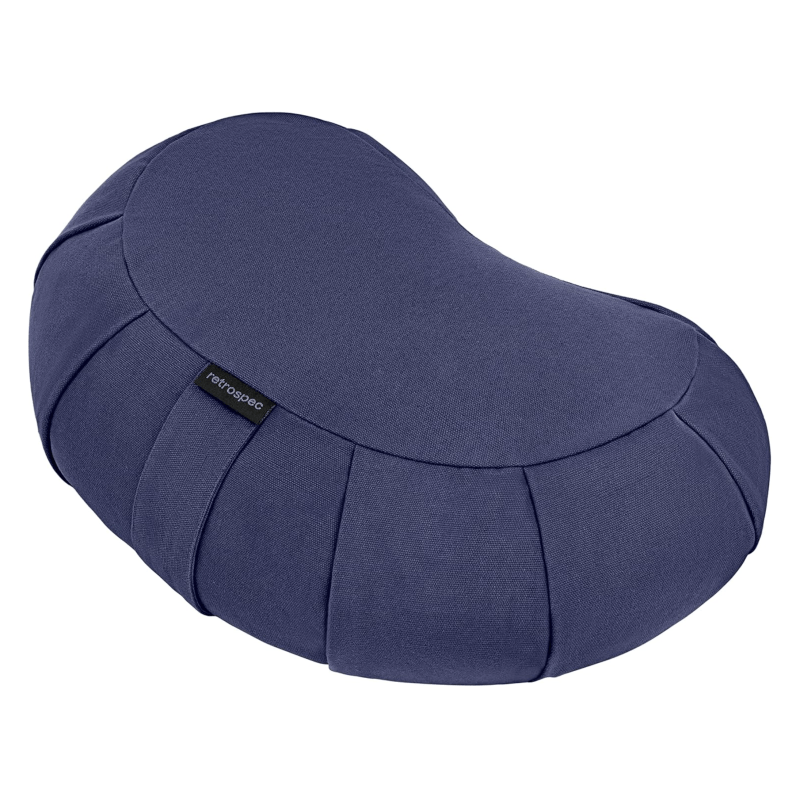 A navy meditation bolster