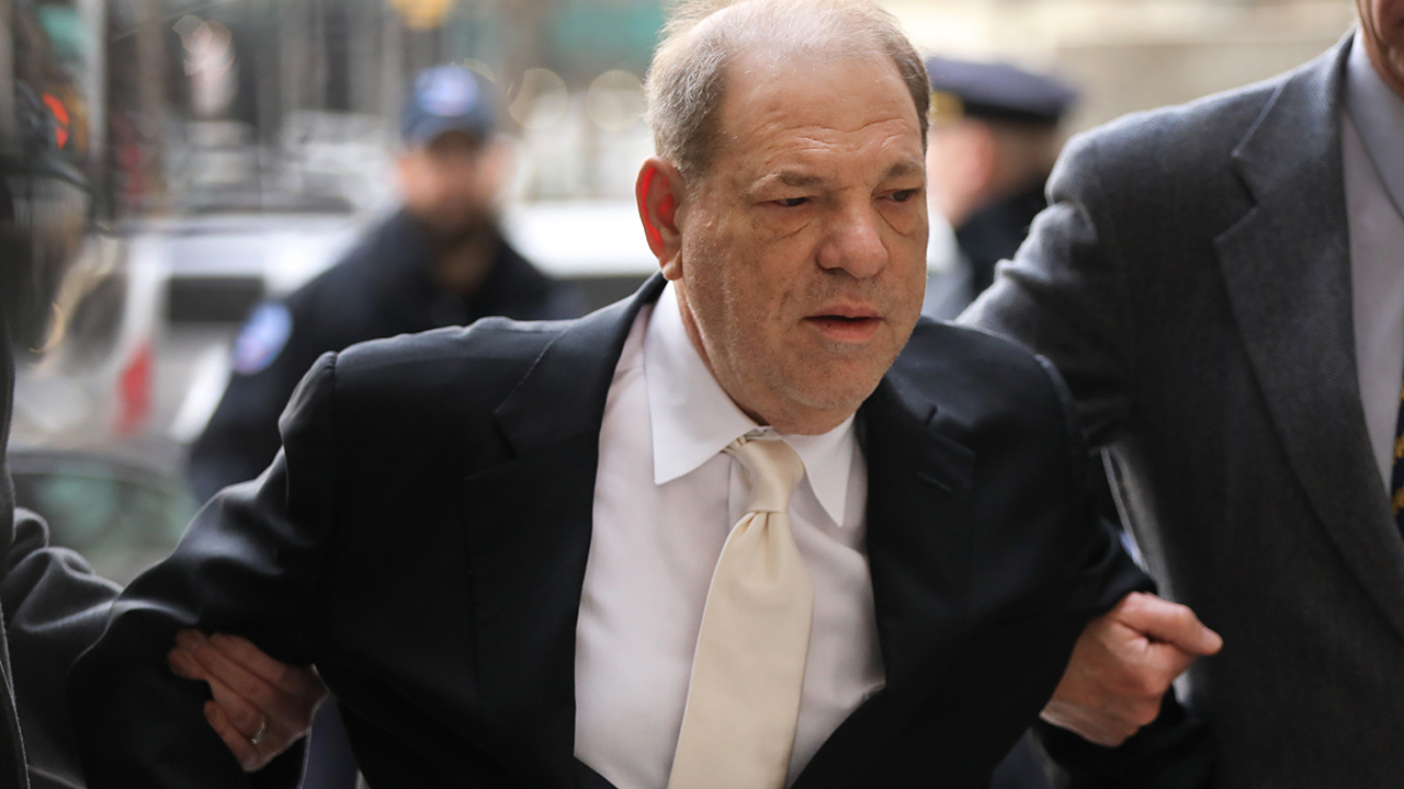 NEW YORK, NEW YORK - JANUARY 23: Harvey Weinstein arrives at a Manhattan court house for the second day of his trial on January 23, 2020 in New York City. Weinstein, a movie producer whose alleged sexual misconduct helped spark the #MeToo movement, pleaded not-guilty on five counts of rape and sexual assault against two unnamed women and faces a possible life sentence in prison.