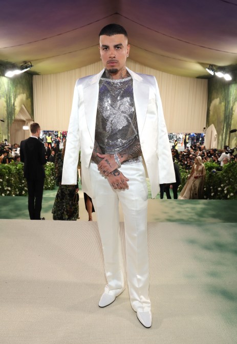 Rauw Alejandro attends The 2024 Met Gala Celebrating "Sleeping Beauties: Reawakening Fashion" at The Metropolitan Museum of Art on May 06, 2024 in New York City.