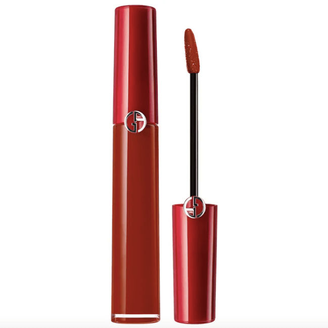 Giorgio Armani Lip Maestro Matte Liquid Lipstick in a red tube.