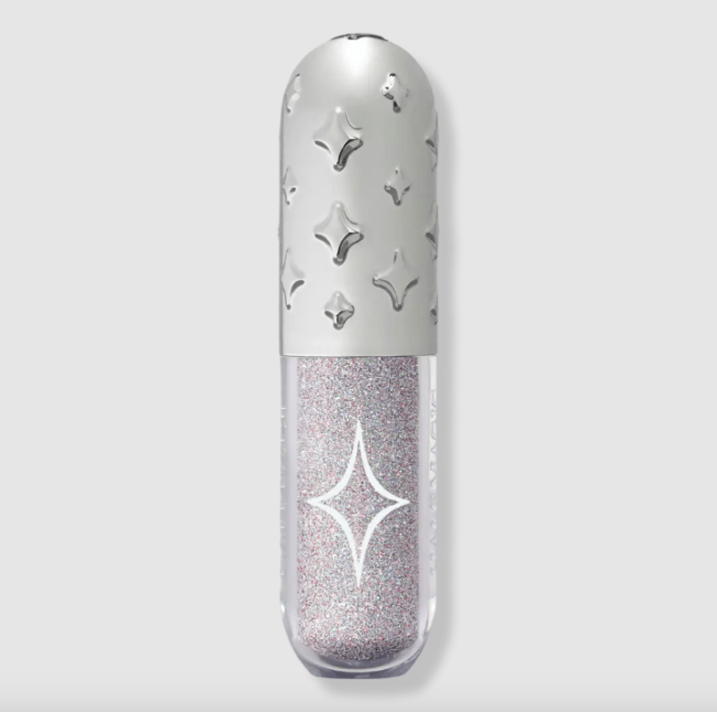 Half Magic Glitterpill in Microcosm, a silver glitter.