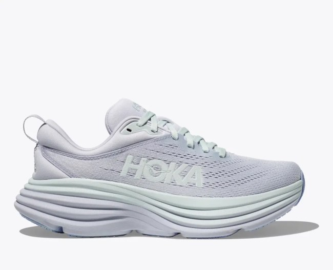 HOKA Bondi 8 in a light purple and blue colorway