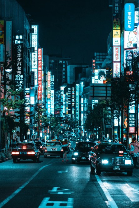 Tokyo, Japan at night time.