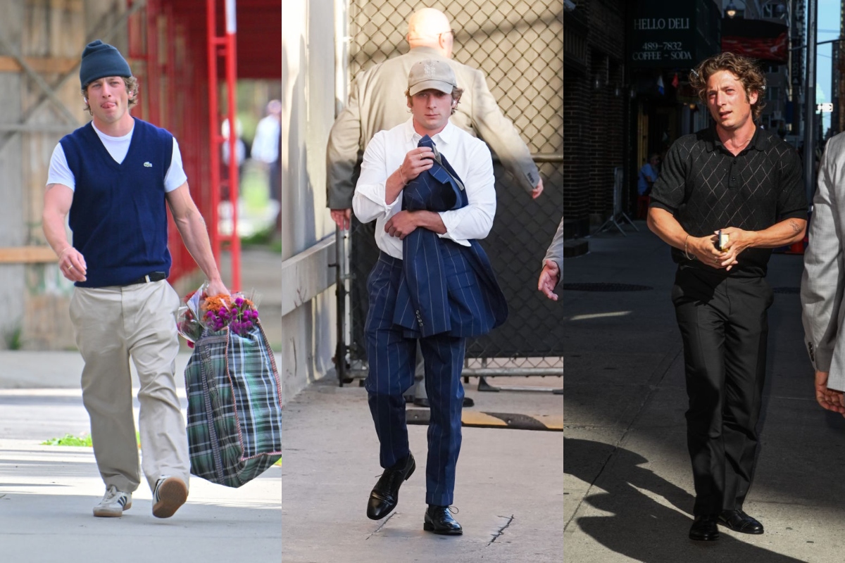 Jeremy Allen White, street style, white shirts, polo, T-shirt, celebrity style